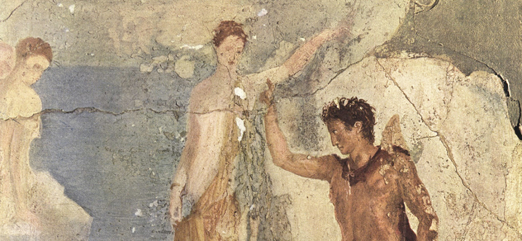 Perseo liberando a Andrómeda. Fresco. Mural de la casa Dioscuri (Pompeya), actualmente en el museo nacional de Nápoles. Maiuri (1953) Roman Painting. Génova: Skira.
