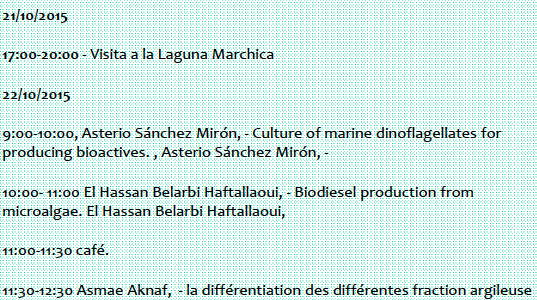 Biotecnología: Microalgas y dinoflagelados y Biocarburantes, en la UMPO. Biotecnología: Microalgas y dinoflagelados y Biocarburantes, en la UMPO.