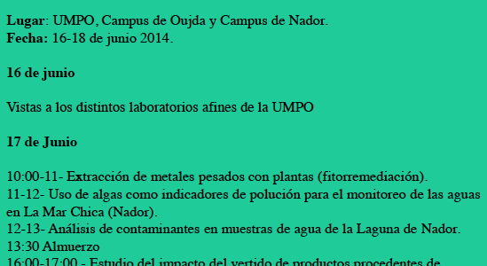 Jornadas Científicas: Medioambiente en la UMPO. Jornadas Científicas: Medioambiente en la UMPO.