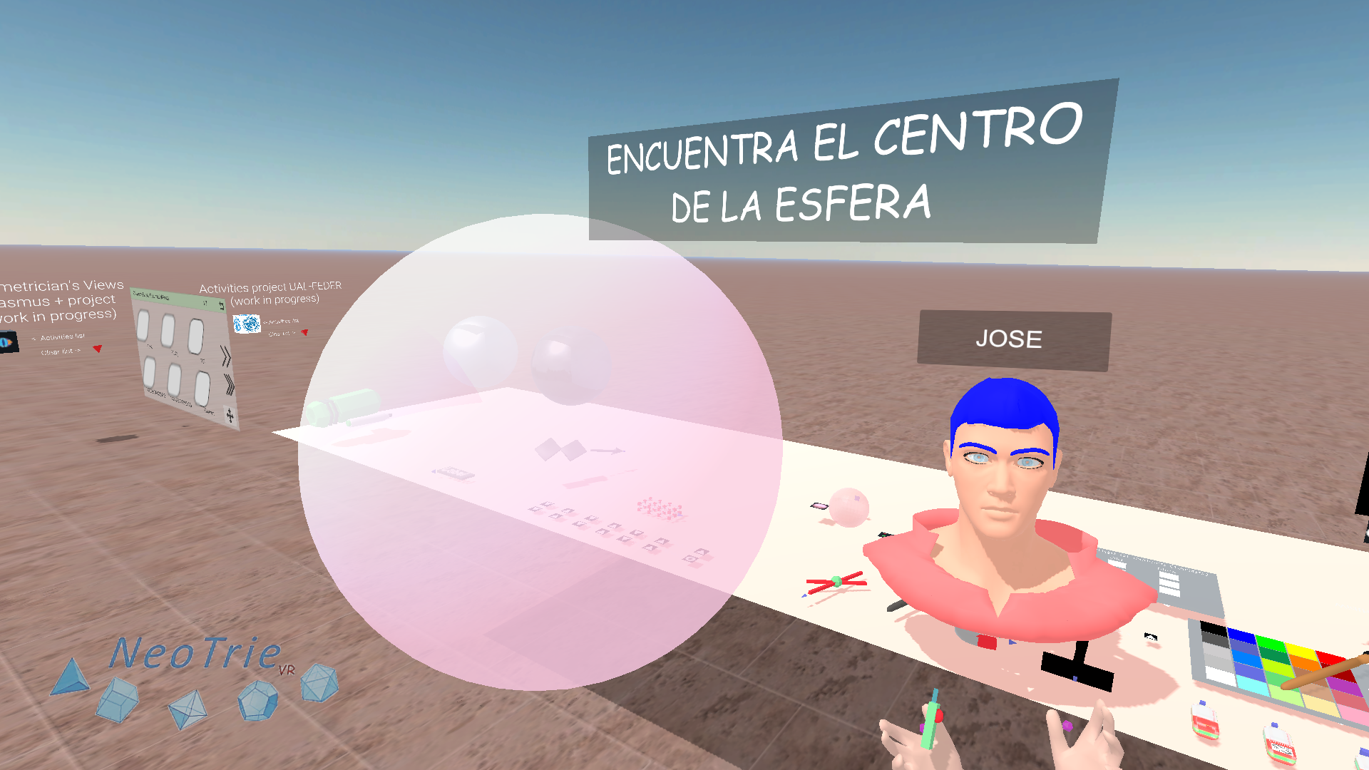 Encuentra el centro de una esfera